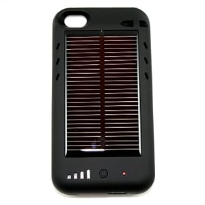 NeoTek Iphone 4 4G Battery External Solar Charger Case Power Juice Pack + Bonus Mini Cube USB Wall Charger for iPhone, iPod and iTouch