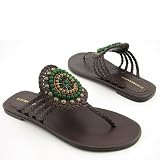 BCBG Max Azria Lindy Sandals Thongs Shoe Brown Women SZ