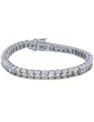 14k White Gold 9.17 Carat Box Shape Round Diamond Tennis Bracelet