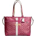 AUTHENTIC COACH HERITAGE STRIPE MULTIFUNCTION BABY BUSINESS TOTE 13191 (Magenta)