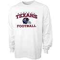 Reebok Houston Texans White Stacked Helmet Long Sleeve T-shirt