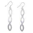 Sterling Silver Triple Oval Dangle Earrings