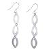 EXP Sterling Silver Triple Oval Dangle Earrings