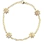 18k Yellow Gold Star Charm Station Bracelet w/ Diamonds (.24ctw, G, VS2) by Diana Heimann