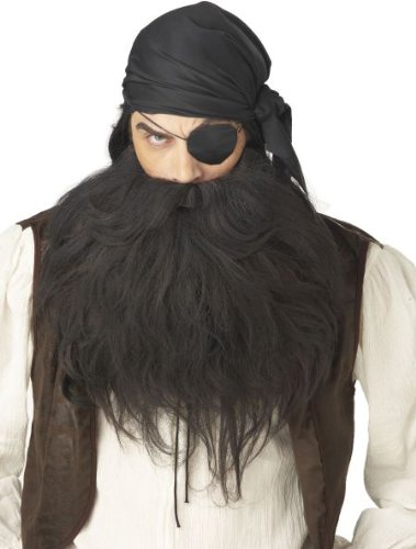 Black Pirate Beard and Moustache