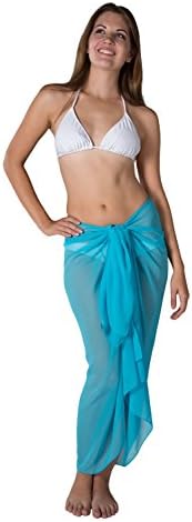 Sheer Turquoise Swimsuit Sarong Cover Up