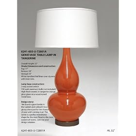 Genie Vase Lamp- Tangerine(30") by Coronet Lighting