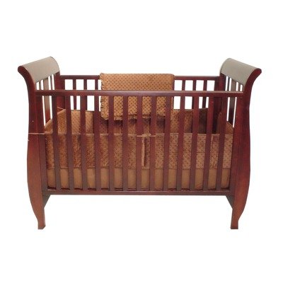 Heavenly Soft Four Piece Minky Dot Crib Bedding Set Color: Espresso Dot Pink product image