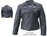Ladies GOAT HIDE Motorcycle jacket with Vertical braid front & back. Studded back in black hardware.