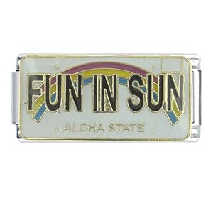 License Plate Hawaii Italian Charms Bracelet Link
