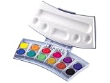 Eigenschaften Pelikan 72186 / Pelikan 72186 - Deckfarbkasten Pro Color 12 Farben transparentblaues Plastikgehäuse