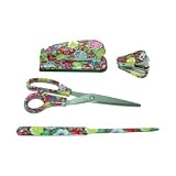 FloralDeskSetwithStapler,StapleRemover,LetterOpener,Scissors-RedwithFlowers