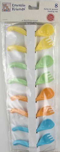 8 Piece Fork Spoon Feeding Set  Green
