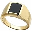 14Kt Yellow Gold Genuine Onyx Men's Ring