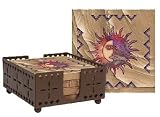 Set of Four Sun Moon Coasters with holder - Style WIMP2097