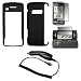 SMOOTH BACK Black Rubberized Snap-On Cover Hard Case Cell Phone Protector + LCD Screen Protector + Rapid Car Charger for LG enV Touch VX11000