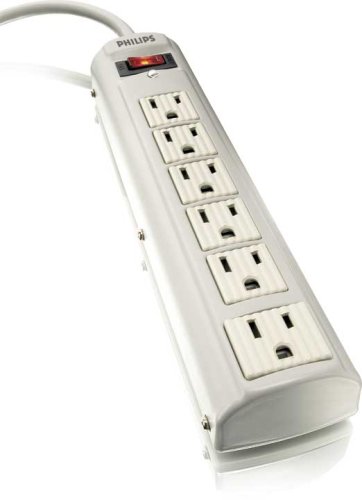 Philips GP612F 6-Outlet Household Surge Protector with 12-Foot Cord