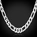 U7 Jewelry Men Necklace 18K Gold Plated/Black Gun/Stainless Steel Figaro Chain,5mm-12mm,18