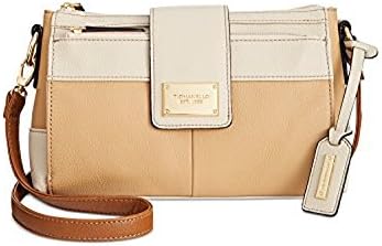 Tignanello Womens Social Status Leather Function Crossbody (Gold)