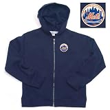New York Mets MLB Girls Lucky Full Zip Hooded Jacket (Navy)