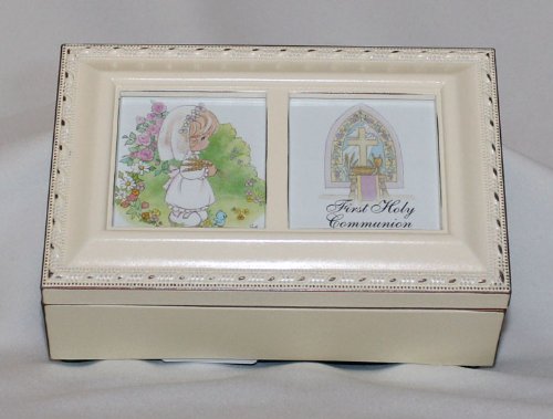 Precious Moments First Communion Girl Ivory Petite Music Box / Jewelry Box Plays Jesus Loves Me