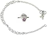 Jewelry Set Pair of Silver Anklet and Toe Ring Indian Foot Jewelry 34 gms. 10.25 " (anklt557)