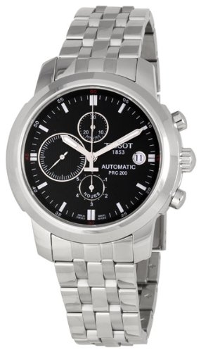 Tissot Men's T0144271105100 T-Sport PRC 200 Stainless Steel Black Dial Watch