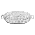 Pewter Basket Weave Oval Bowl - 14.5"