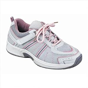 Buy Ladies 916 Athletic Shoe in White Pink Color: White Black, Size: 11.5, Width: XXW by Orthofeet