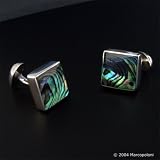 Paua and Sterling Silver Square Cufflinks