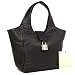 Smith + Canova Black Leather Handbag with Faux-Diamond Encrusted Padlock