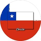 58mm Round Badge Style Fridge Magnet Chile Flag