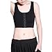 Lesbian Breathable Super Flat Les Compression 3 Rows Central Clasp Chest Binders (Lable Size L=Lable Size XL, Black)