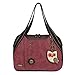 Chala Large Bowling Tote Bag with coin purse Burgundy (Owl Burgundy) Ã‚