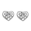 Sterling Silver Celtic Knot Heart Post Earrings
