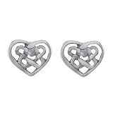 Sterling Silver Celtic Knot Heart Post Earrings