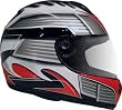 Large DOT Red & Silver Full Face Street Bike Motorcycle Helmet