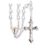 Clear Crystal Beaded 17.5" April Birthstone Rosary