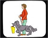 Decorated Mouse Pad with man, carrying, human, body, individuals, individual, persons, lantern, lamp, mammal, humans, people, pet, animal, person, dog, canine