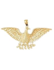 Dazzlers Solid Eagle Charm Pendant 14k Gold Available in three colors from jewelsberry (weights: 5.1 grams only)