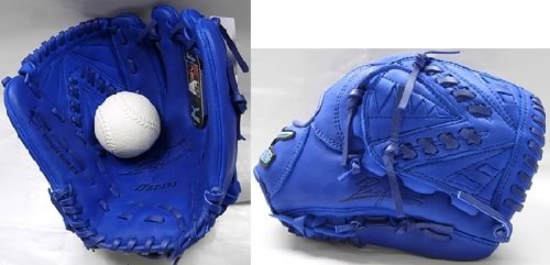 ミズノ　新垣モデル　２ＧＹ８６１０１（２２）　Ｒブルー　投手用　右投用　ビューリーグ　プロフェッショナル　少年用軟式野球用グラブ
