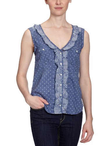 Wrangler Damen Bluse W5099LS56, Gr. 40/42 (M), Blau (moonlight blue 56) Preisvergleich