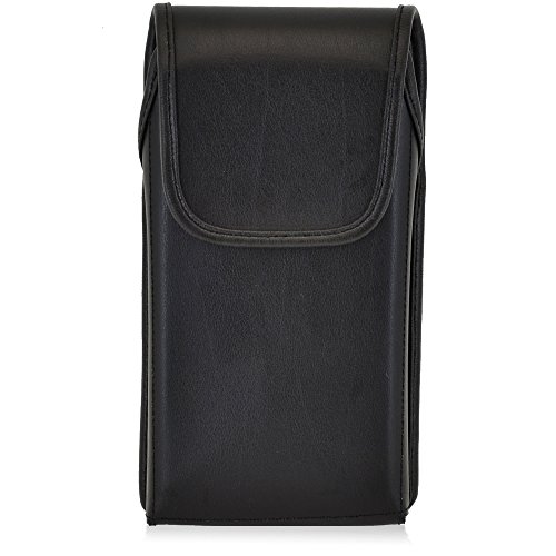 TurtleBackTurtleback Holster Made for Samsung Note 4 Fits w/OB Defender or Bulky Cases, Black Vertical Belt Case Leather Pouch with Executive Belt Clip Made in USA