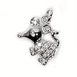 Sterling Silver Pendant - Mouse - Clear Cubic Zerconia - 19mm Height