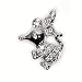Sterling Silver Pendant - Mouse - Clear Cubic Zerconia - 19mm Height