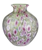 Fenton 7" Dave Fetty Monets Garden Frit Covered Milk Glass Vase