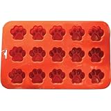 K9 Cakery Mini Paw Silicone Cake Pan, 9 by 5.5-Inch, 15-Cavity