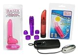 Basix Pink 8 Vibrating Dong Bundle - Adult Toy Sex Kit