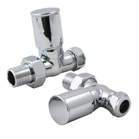 Chrome Radiator valves Pair Straight 15mm