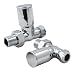 Chrome Radiator valves Pair Straight 15mm